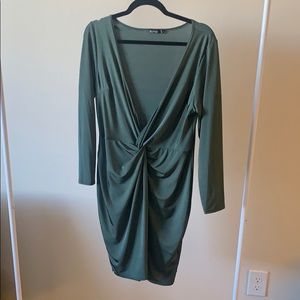 Olive green stretchy dress